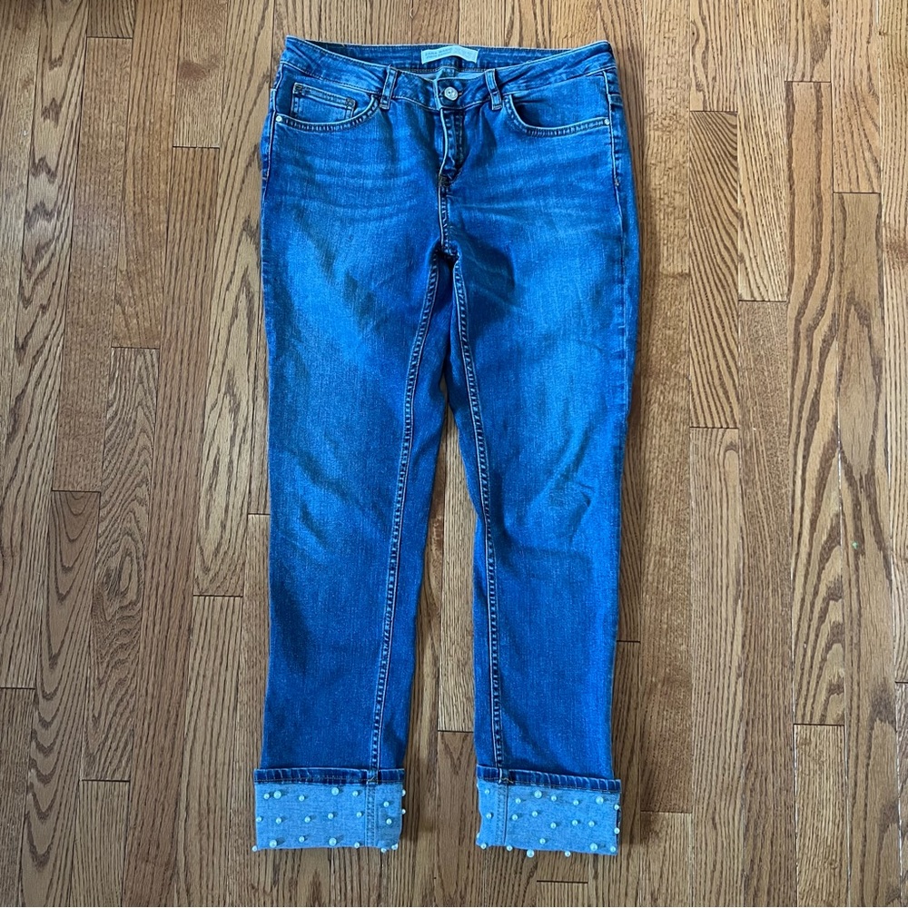 Zara Pearl Cropped Jeans.